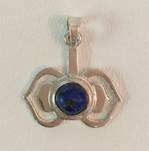 Sterling Silver Chakra Pendant with Lapis Lazuli Gemstone 6th Chakra Third Eye