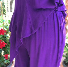 Load image into Gallery viewer, Tienda Ho Moroccan Royal Purple Cotton Rayon Tapered Najma Tunic Top that is reminiscent of Sherwood Forest