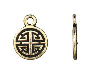Chinese Lu Charm for prosperity - Gold Plated TierraCast charm
