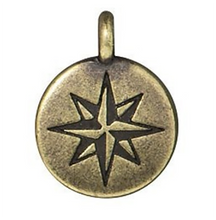 Load image into Gallery viewer, North Star Brass Charm TierraCast