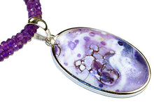 Load image into Gallery viewer, Purple Tiffany Stone Pendant on 2 strands of Amethyst