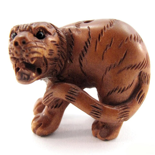 Tiger Bead Boxwood Ojime Bead