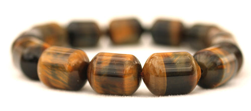 Tigers Eye Bracelet Oval Bubble Bead Stretch Bracelet