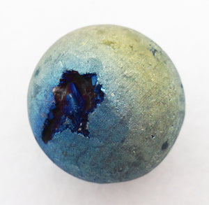 Rainbow Aura Quartz Crystal 30mm Sphere with Druzy