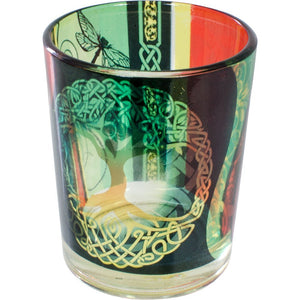 Tree of Life Colored Glass Votive Holder
