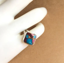 Load image into Gallery viewer, Turquoise Ring size 5.5 Kingman Pink Dahlia