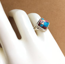 Load image into Gallery viewer, Turquoise Ring size 5.5 Kingman Pink Dahlia