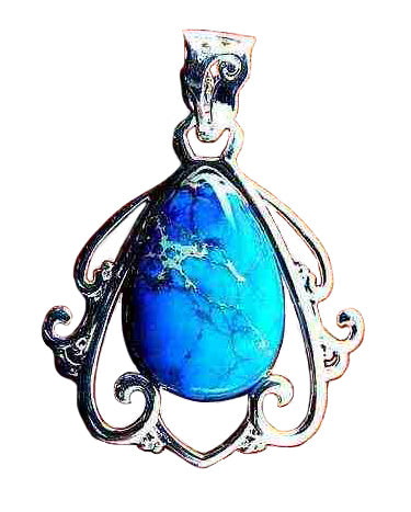 Blue Sea Sediment Jasper Pendant in a pear shape
