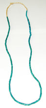 Load image into Gallery viewer, Turquoise White Heart 2.7mm Venetian Glass Bead Necklace