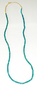 Turquoise White Heart 2.7mm Venetian Glass Bead Necklace
