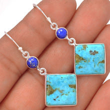 Load image into Gallery viewer, Turquoise Earrings with Lapis Lazuli