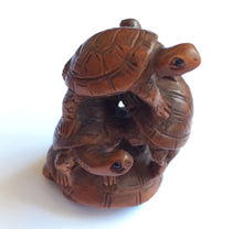 Load image into Gallery viewer, Turtle Netsuke Boxwood Bead - Turtle Stack