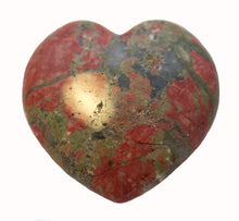 Load image into Gallery viewer, Unakite Heart Slightly Puffed Heart 40mm wide