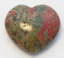 Load image into Gallery viewer, Unakite Heart Slightly Puffed Heart 40mm wide