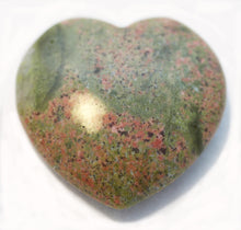 Load image into Gallery viewer, Unakite Heart Slightly Puffed Heart 40mm wide