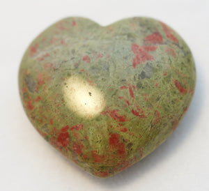 Unakite Heart Slightly Puffed Heart 40mm wide