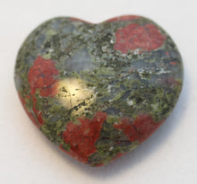 Load image into Gallery viewer, Unakite Heart Slightly Puffed Heart 40mm wide