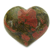 Load image into Gallery viewer, Unakite Heart Slightly Puffed Heart 40mm wide