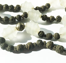 Load image into Gallery viewer, Vintage Necklace of Dutch beads, silver and black Raku beads