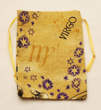 Load image into Gallery viewer, Virgo Zodiac Sign Cotton Drawstring Bag for Your Tarot Deck