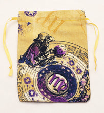 Load image into Gallery viewer, Virgo Zodiac Sign Cotton Drawstring Bag for Your Tarot Deck