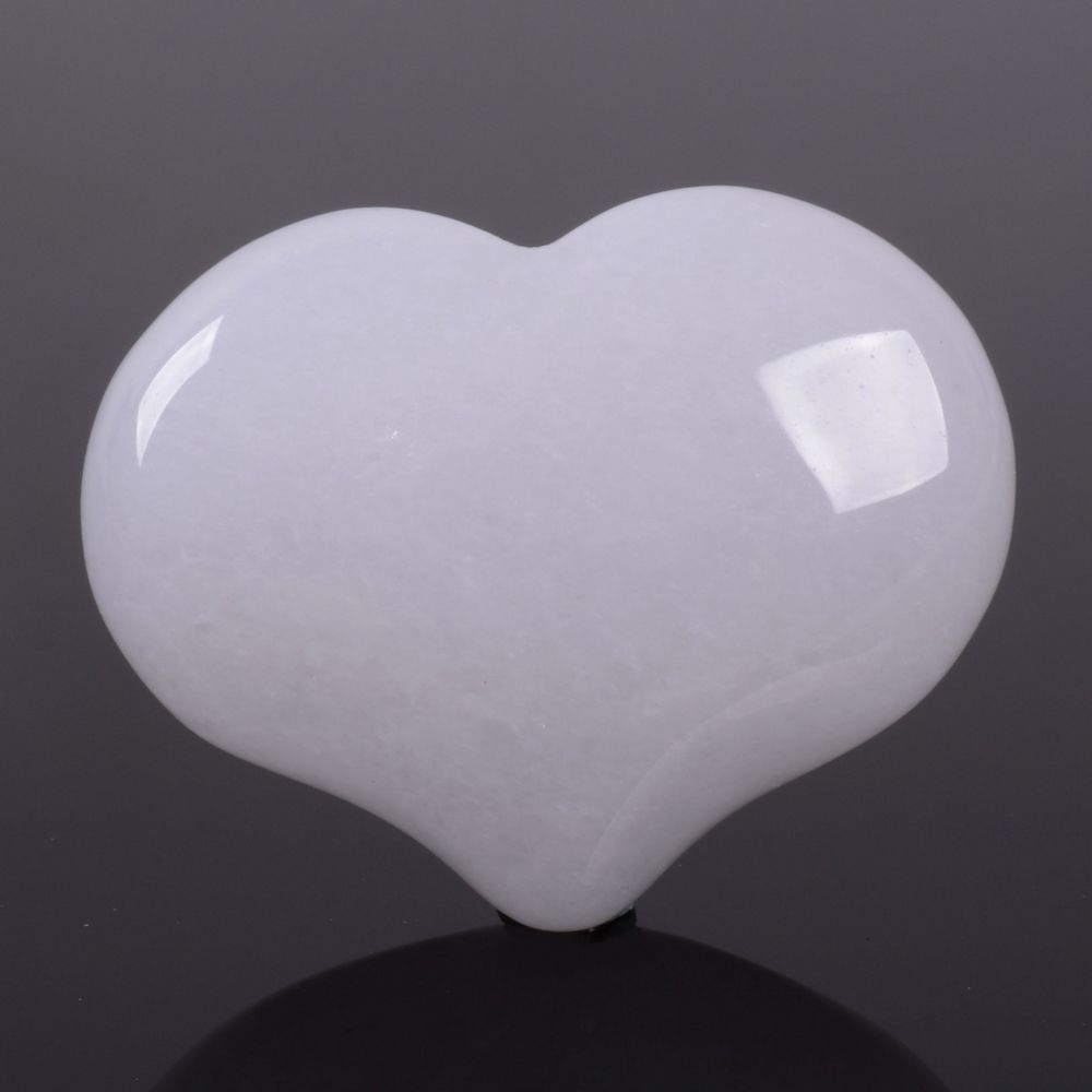White Jade 1 inch Puffy Heart