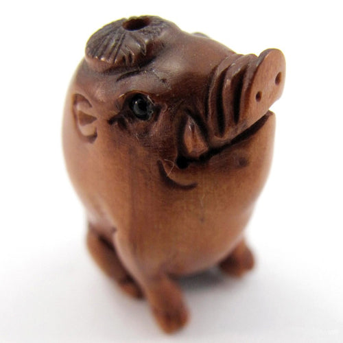 Wild Pig Bead Ojime Bead