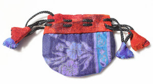 Silk Sari Small Pouch Bag 10-Pack