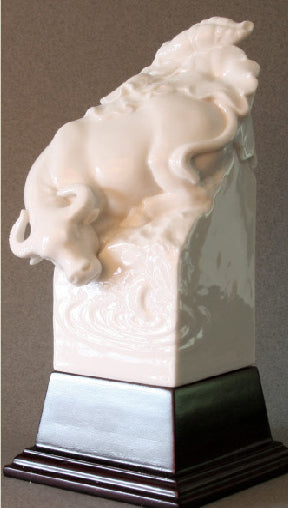 Chinese Zodiac Figurine on Wood Stand in Gift Box