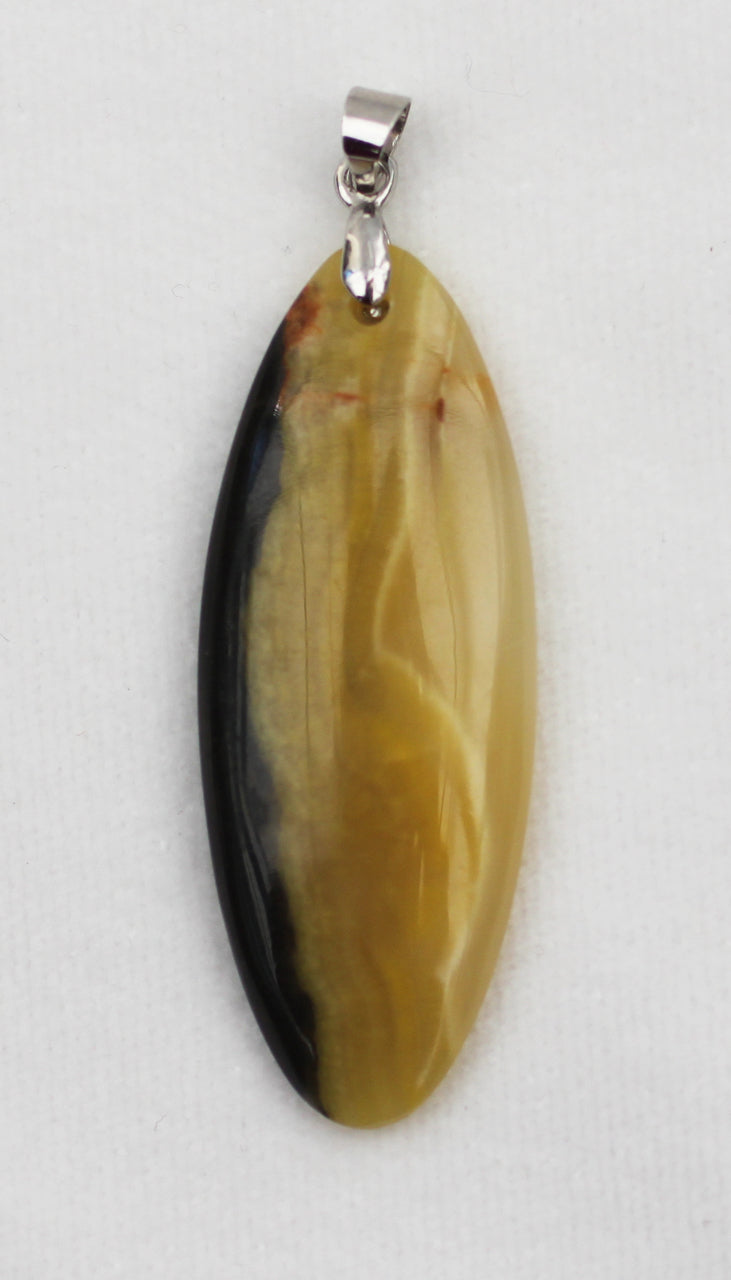 Yellow Opal Pendant with Silver Bail