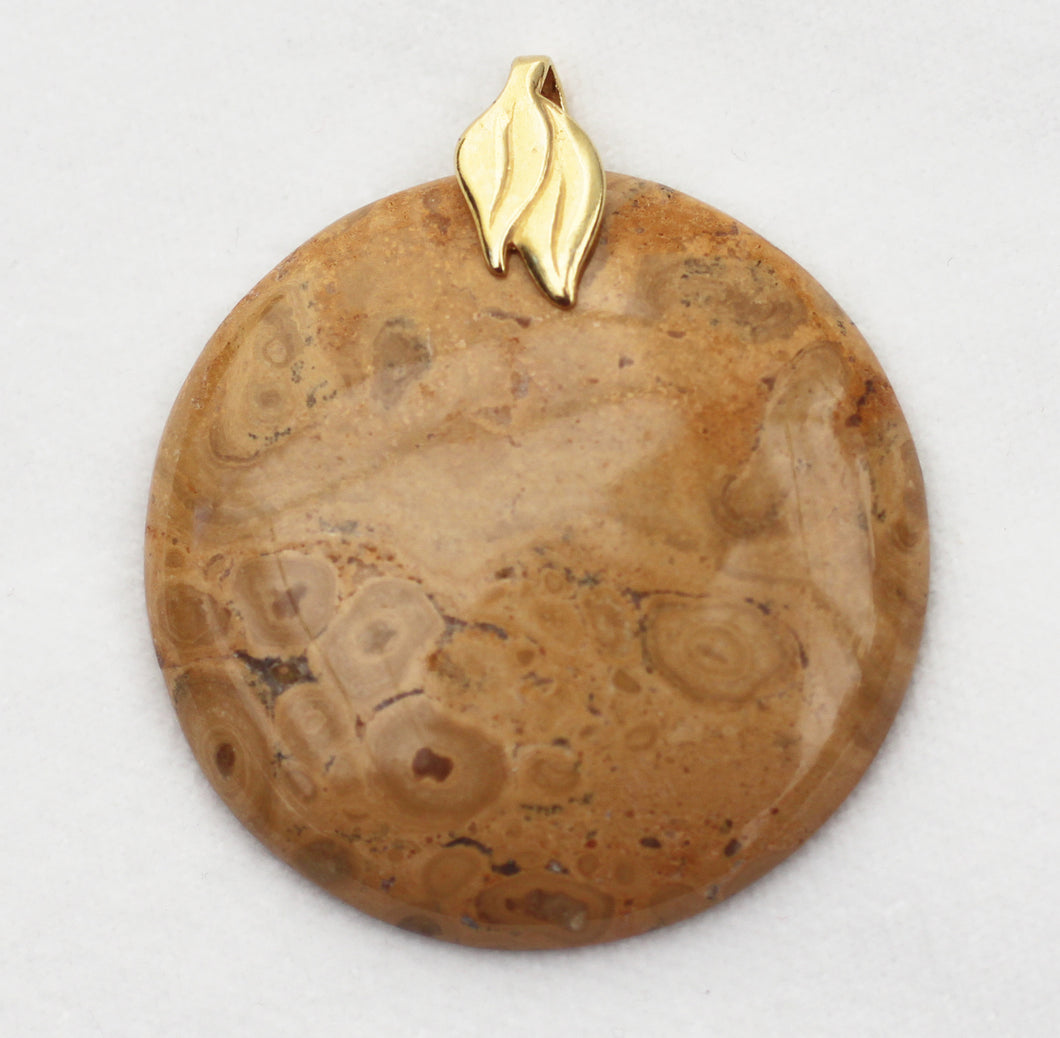 Lake Superior Eye Agate Pendant with 14k Gold-Plated Brass Bail