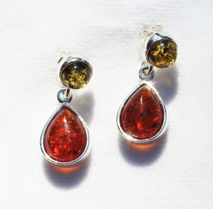 Baltic Amber Earrings in Yellow and Honey Genuine Amber