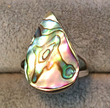 Load image into Gallery viewer, Abalone Shell Ring Size 10 aka Mother-of-Pearl