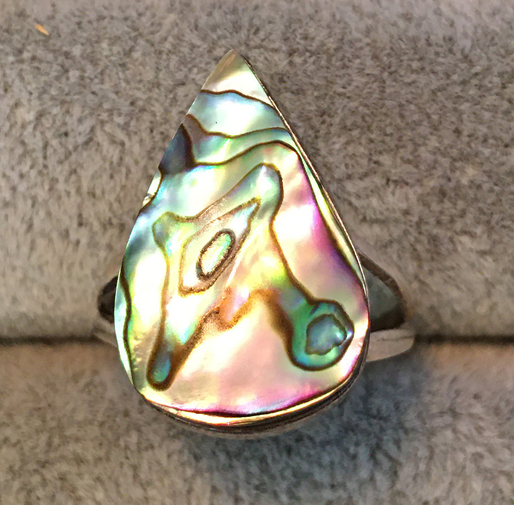 Abalone Shell Ring Size 10 aka Mother-of-Pearl