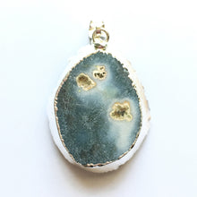 Load image into Gallery viewer, Amethyst Druzy pendant in sterling silver free form setting