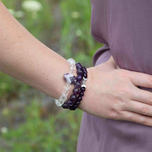 Load image into Gallery viewer, Amethyst Bracelets with Clear Quartz and Banded Amethyst