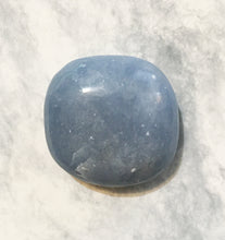 Load image into Gallery viewer, Angelite Palm Stone 1.5 inches long - put it in your pocket