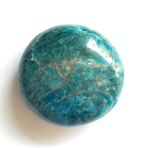 Blue Apatite Palm Stone 2.1 by 2 by 2.2 Inch