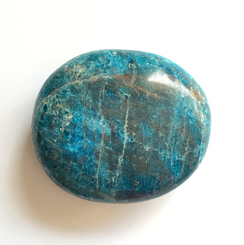 Blue Apatite Palm Stone 2 by 2.4 Inch