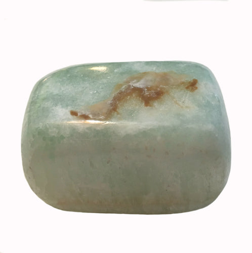 Caribbean Blue Calcite Cushion Shaped Palm Stone 3.8 oz.