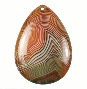 Banded Agate Bead in Autumn Hues Pear Shape