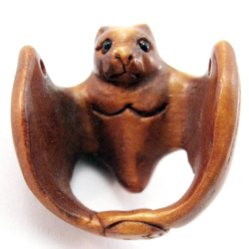 Bat Ojime Bead with wings open