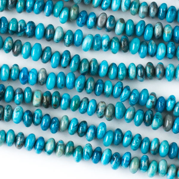 Blue Crazy Lace Agate rondelle beads