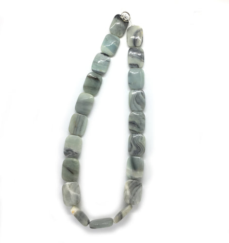 Black and Gold Amazonite Strand of 15x20mm Oblong Beads