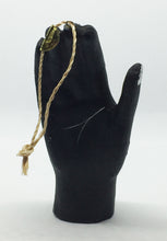 Load image into Gallery viewer, Black Hand with Henna Style White Mehndi Design and Silver Nails Ornament