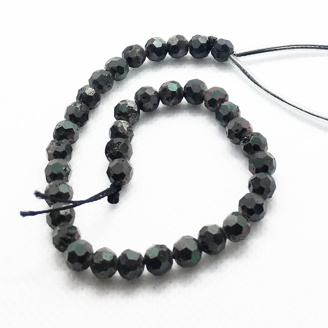 Black Agate 6mm Round Beads with Druzy