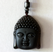 Load image into Gallery viewer, Black Obsidian Buddha Necklace - Gorgeous!