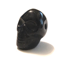 Load image into Gallery viewer, Snowflake Obsidian Skull Bead - very tiny traces of snowflakes