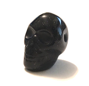 Snowflake Obsidian Skull Bead - very tiny traces of snowflakes