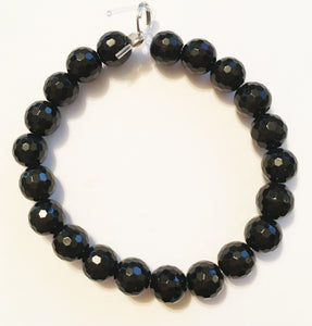 Black Onyx Beads 10mm Round Faceted Beads